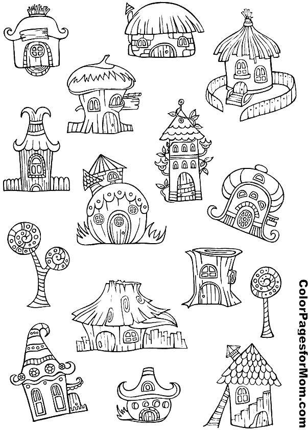 online coloring pages coloring page fairy houses building