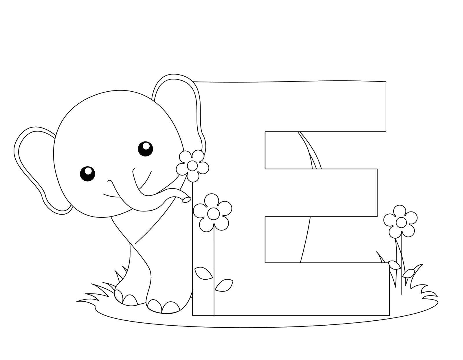 Coloring Elephant with. Category English alphabet. Tags:  The alphabet, letters, words.