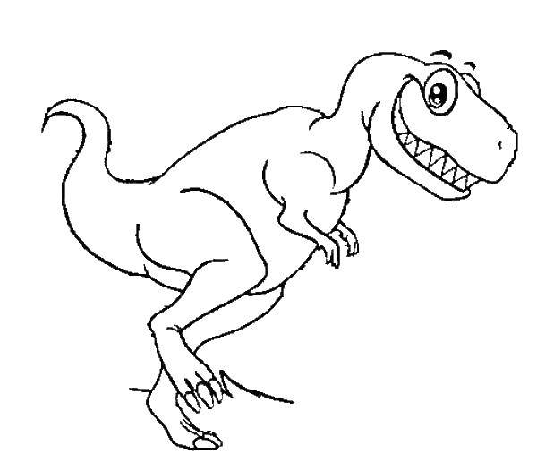 Название: Раскраска Тираннозавр крадется. Категория: парк юрского периода. Теги: Динозавры, тираннозавр.