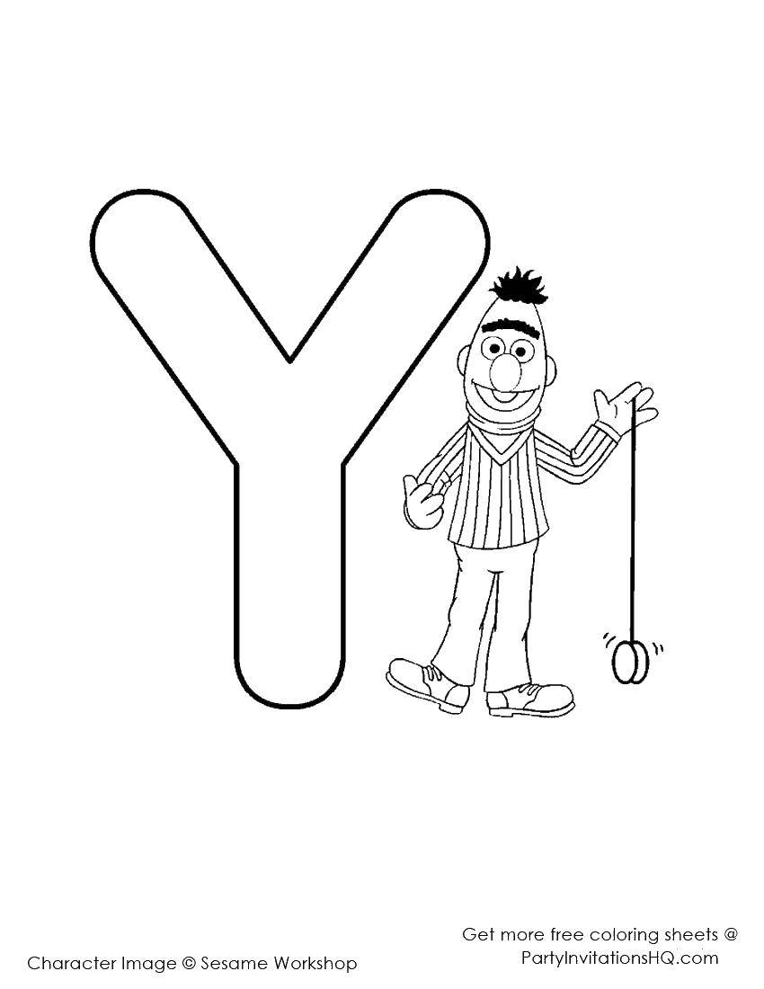 Coloring Yo yo y. Category English alphabet. Tags:  The alphabet, letters, words.