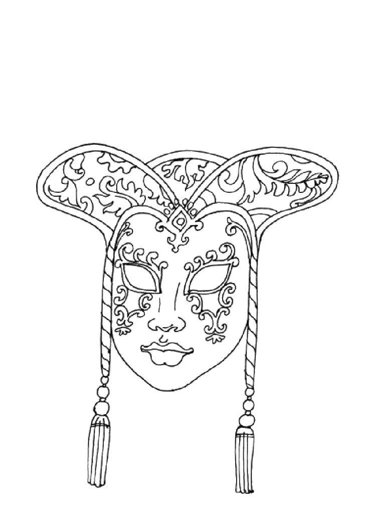Coloring Female mask. Category Masks . Tags:  Masquerade, mask.