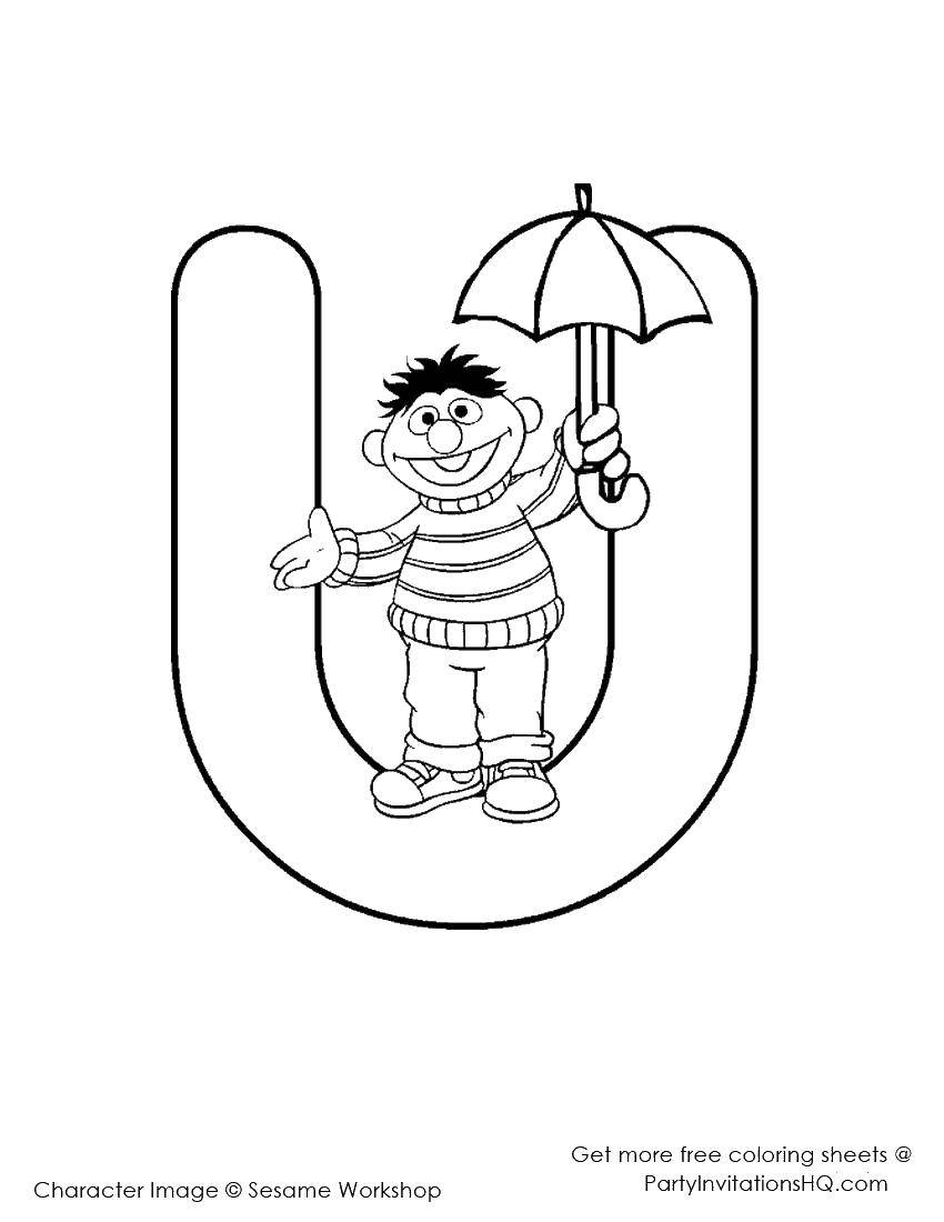 Coloring Umbrella letter z. Category English alphabet. Tags:  The alphabet, letters, words.