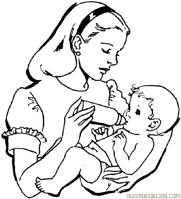Раскраски мама с ребенком, Раскраски скачать и распечатать бесплатно.