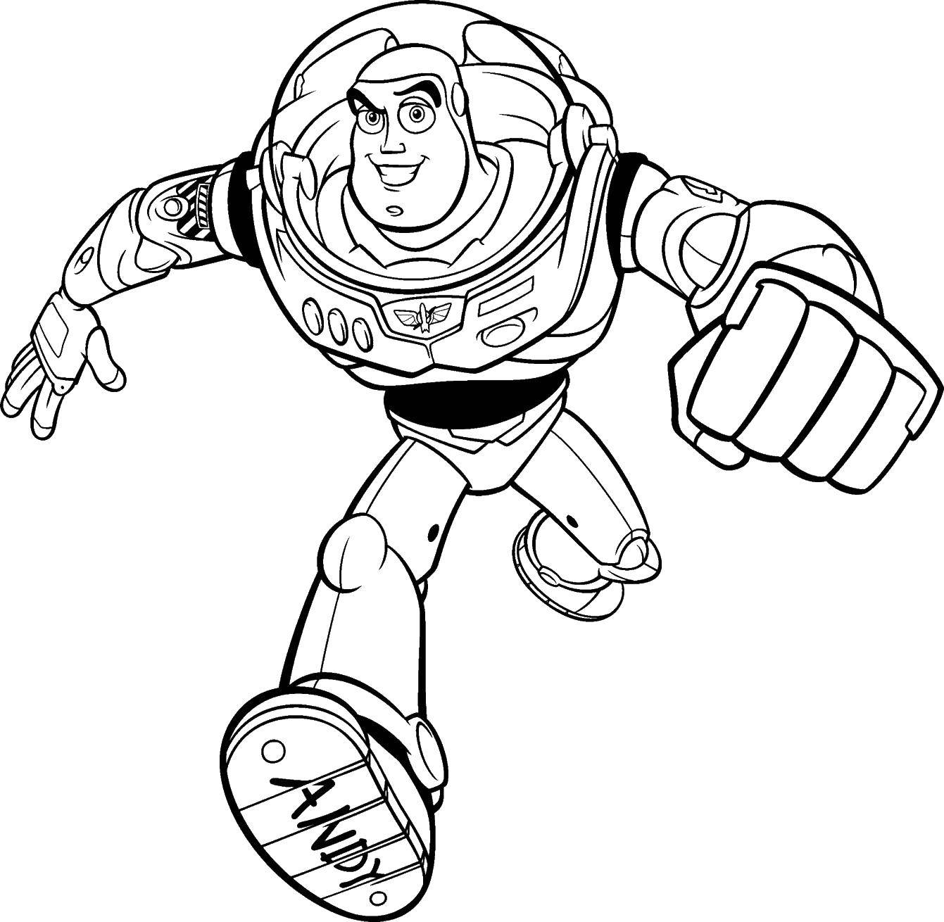 Coloring Buzz Lightyear. Category toy story. Tags:  Buzz Lightyear, toy, suit.