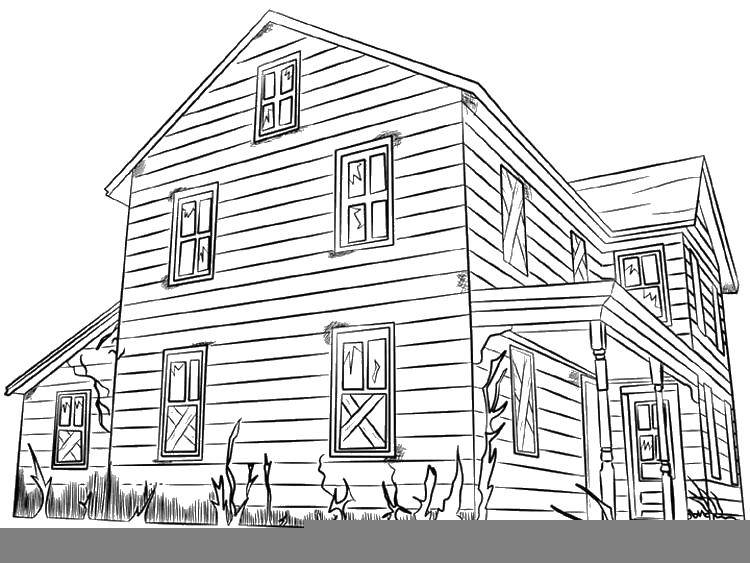 Coloring House of wood. Category Coloring house. Tags:  House, building.