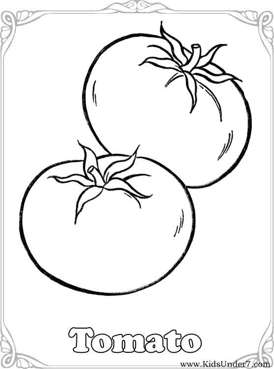 Coloring Two tomatoes. Category Vegetables. Tags:  Vegetables, tomato.