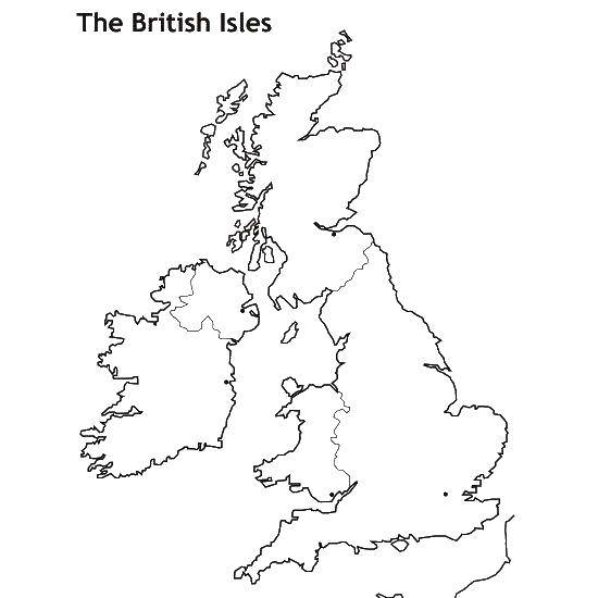 Название: Раскраска Карта британского острова. Категория: раскраски англия. Теги: карта, британского острова.