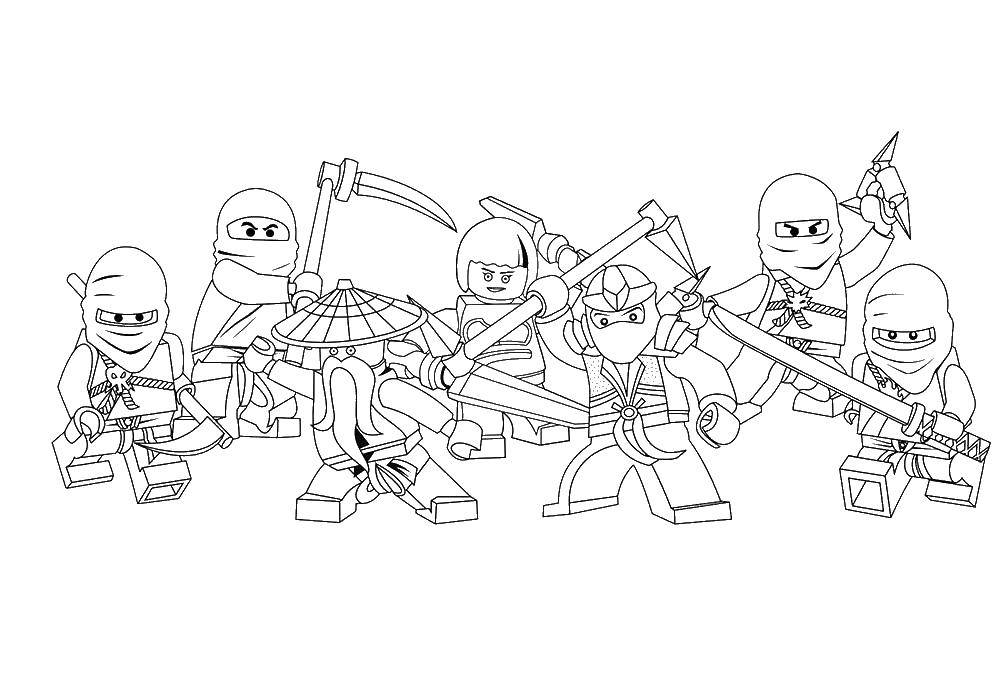 Coloring Team ninja. Category LEGO ninja go. Tags:  LEGO, designer, ninja.