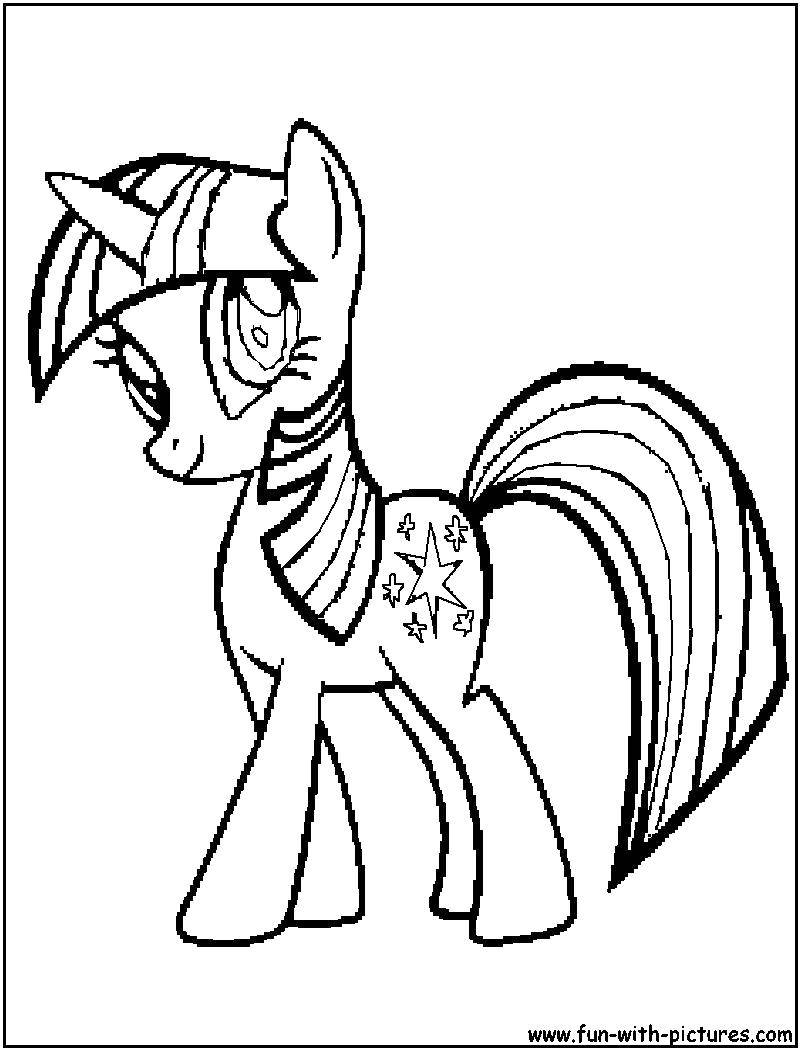 Название: Раскраска Маленький единорог. Категория: мой маленький пони. Теги: единорог, пони, звездочки.
