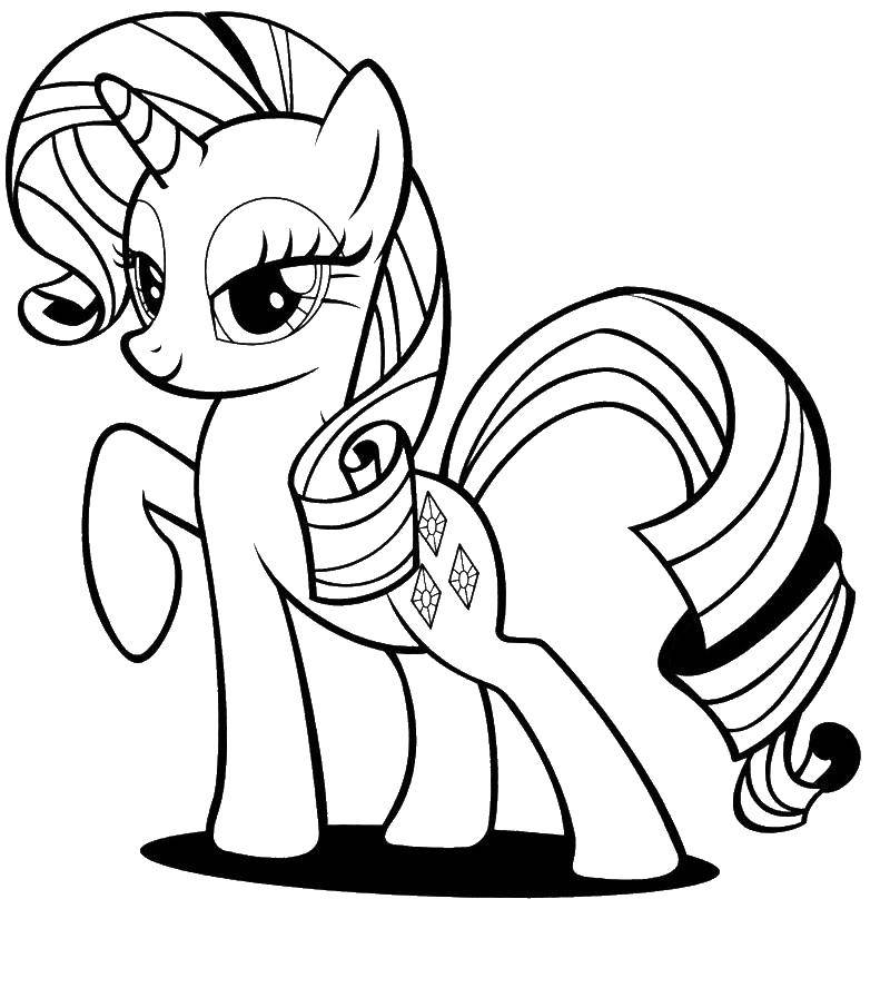 Название: Раскраска Милый пони. Категория: мой маленький пони. Теги: мой маленький пони, мультфильмы, пони, лошадки.
