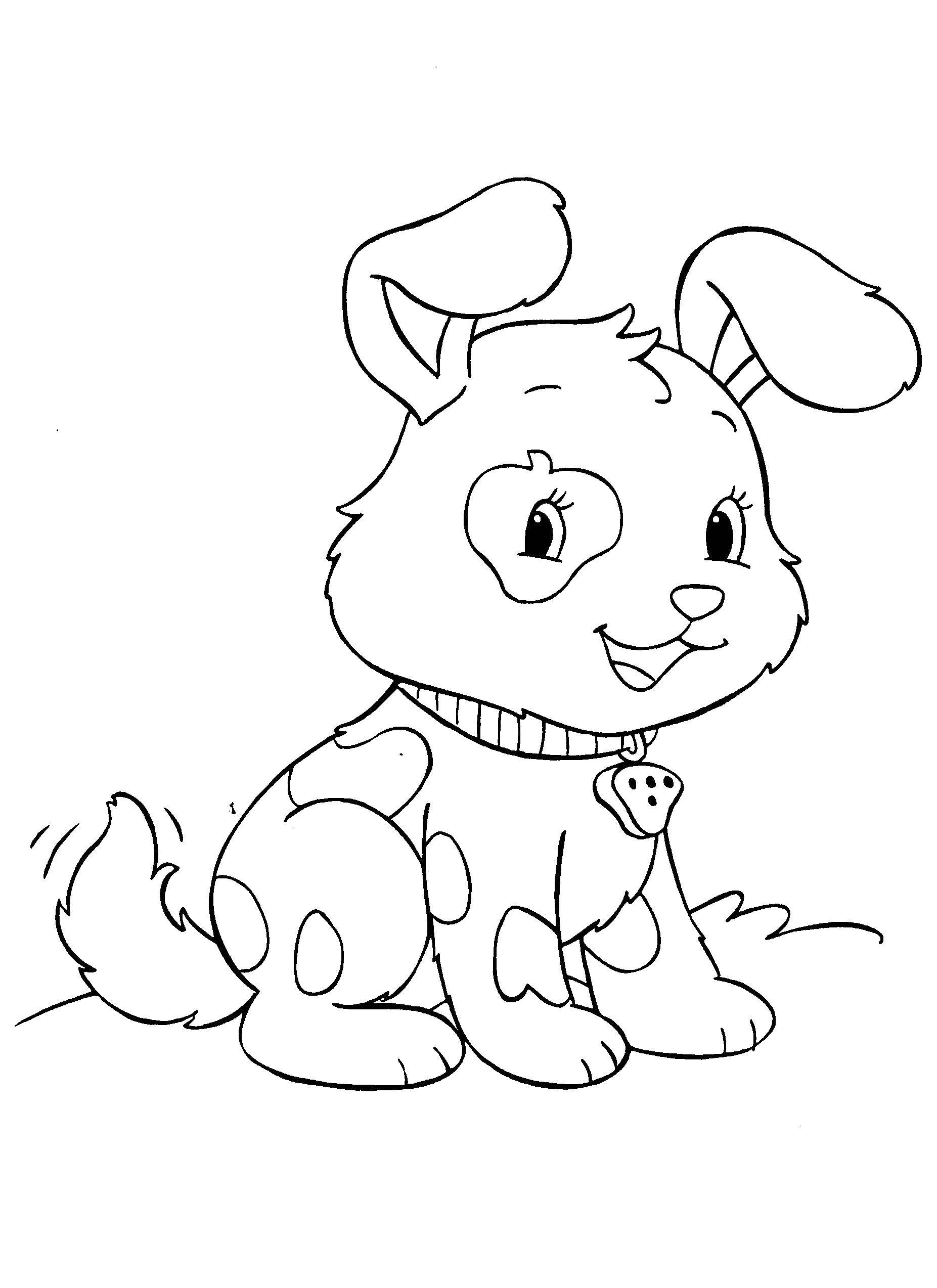 Coloring Cute puppy. Category coloring. Tags:  for children, puppies, dogs.
