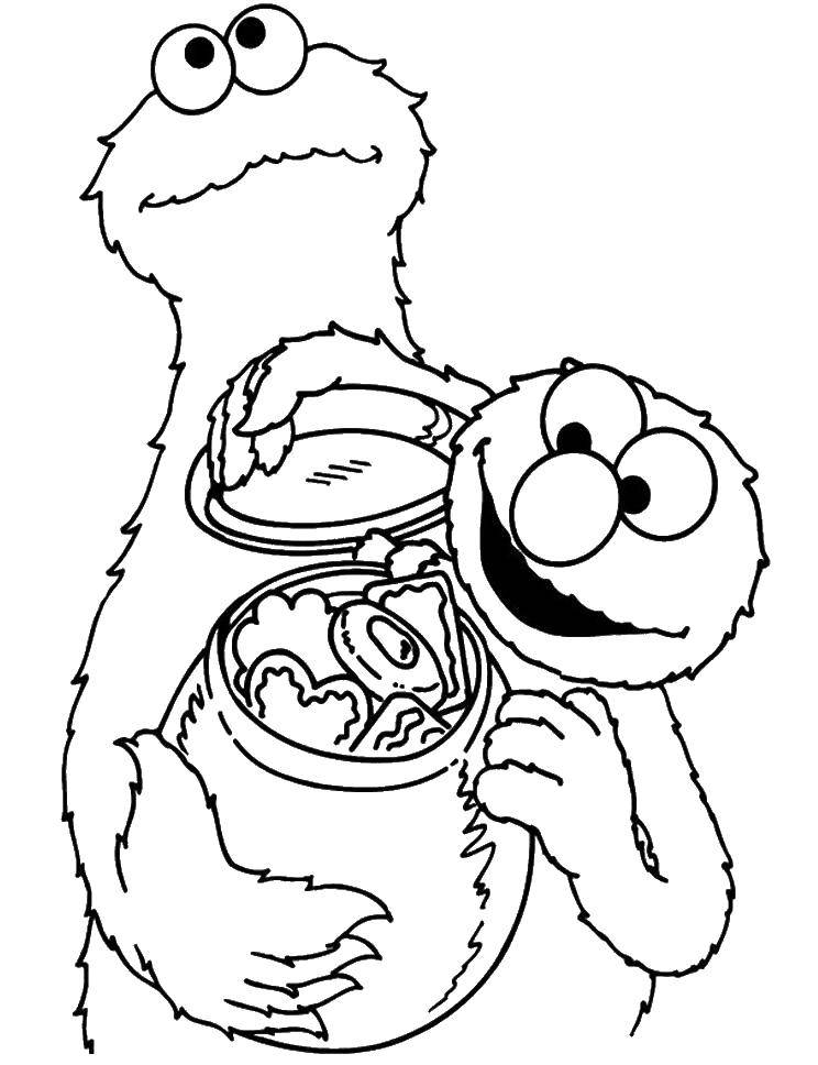 Coloring Monster cookies. Category Coloring pages monsters. Tags:  monster, cookie.