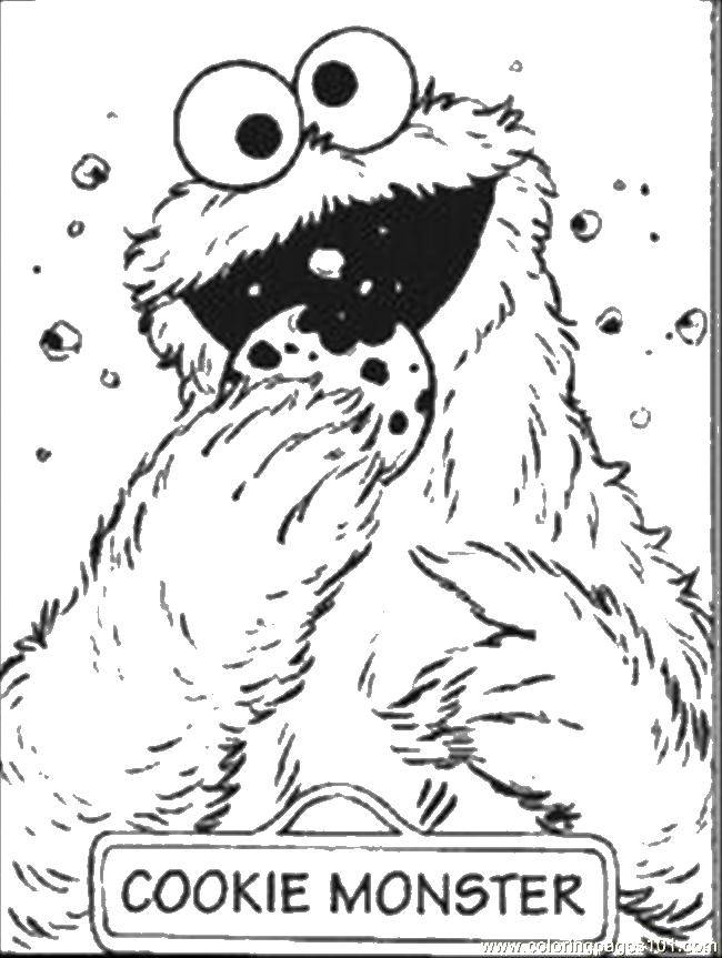 Coloring Monster Elmo. Category Coloring pages monsters. Tags:  monsters, Elmo, cookie.