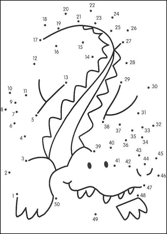 Coloring Draw points crocodile. Category Draw points. Tags:  Draw on points, the crocodile.