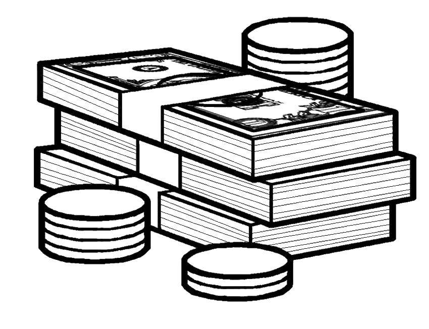 Coloring Stacks of money. Category The money. Tags:  money, coins.