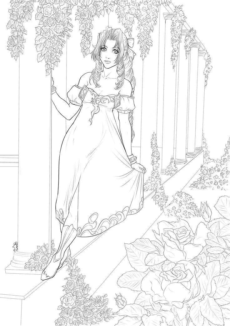 Название: Раскраска Принцесса гуляет в саду. Категория: принцесса. Теги: Принцесса, замок.