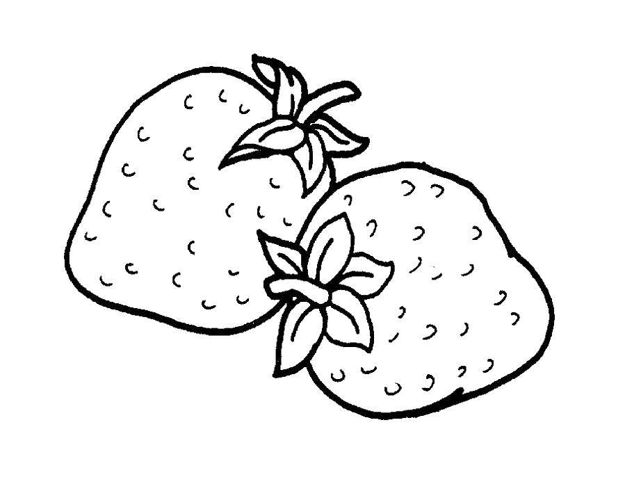 Название: Раскраска Две клубнички.. Категория: ягоды. Теги: ягоды, клубника.