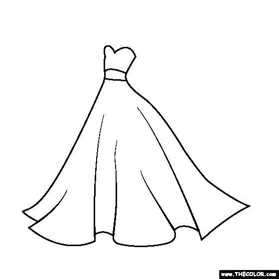 Название: Раскраска Контур платья свадебного. Категория: Свадьба. Теги: платье, контур.