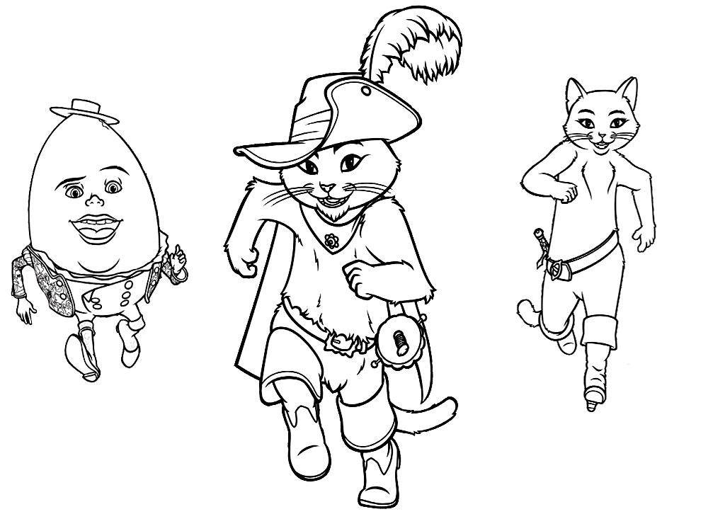Coloring Puss in boots and his friends. Category Pets allowed. Tags:  cat, cat.