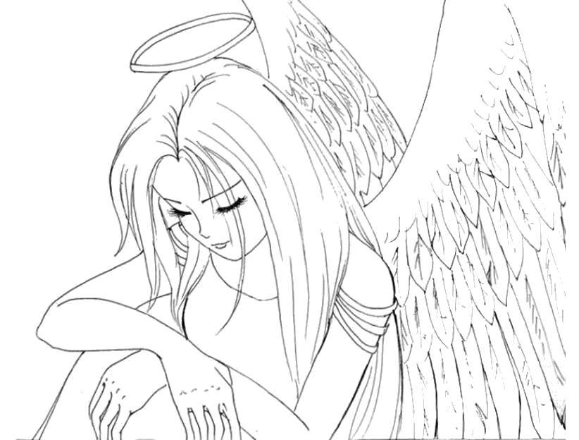 Coloring Beautiful angel. Category Valentines day. Tags:  Valentines day, love, angel.