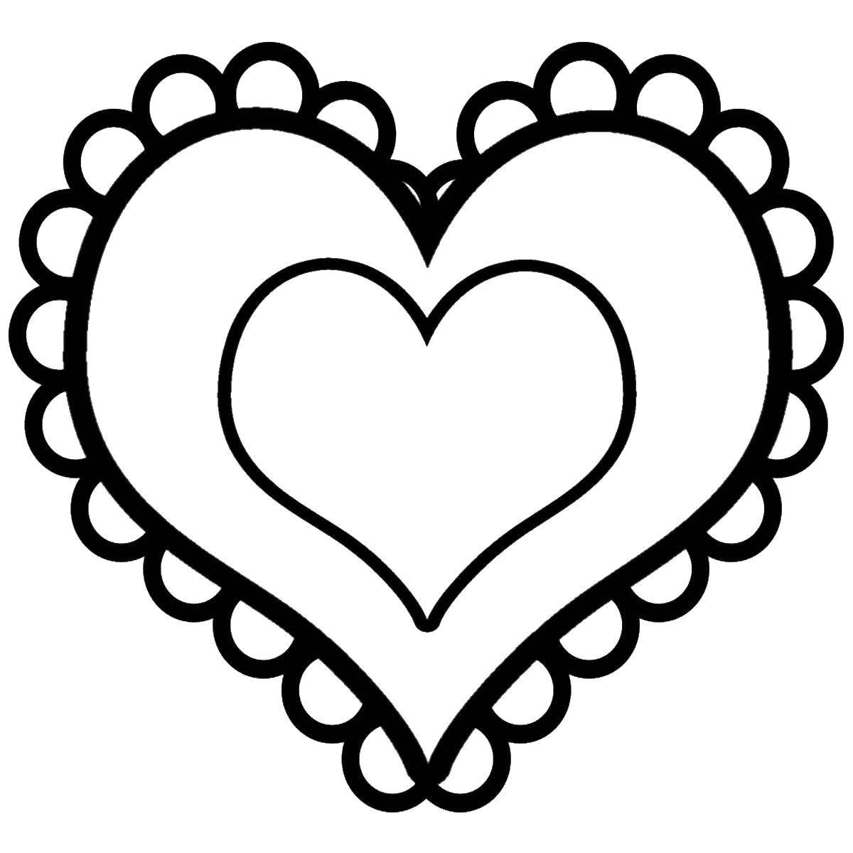 Название: Раскраска Кружевное сердце. Категория: день святого валентина. Теги: День Святого Валентина, любовь, сердце.