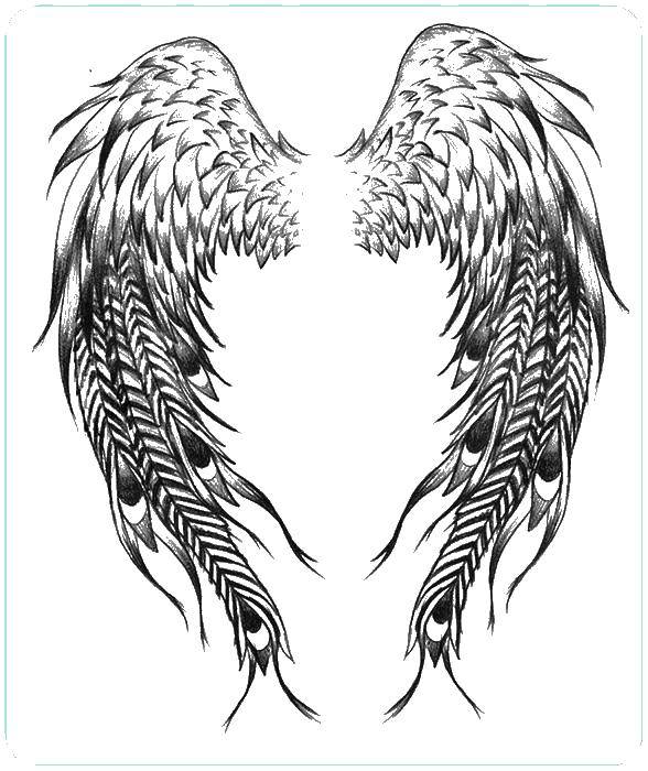 Coloring Angel wings. Category Valentines day. Tags:  Valentines day, love.