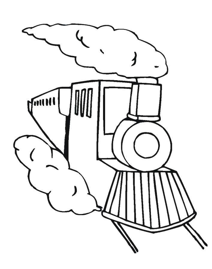 Coloring Train. Category Coloring pages for kids. Tags:  Locomotive.