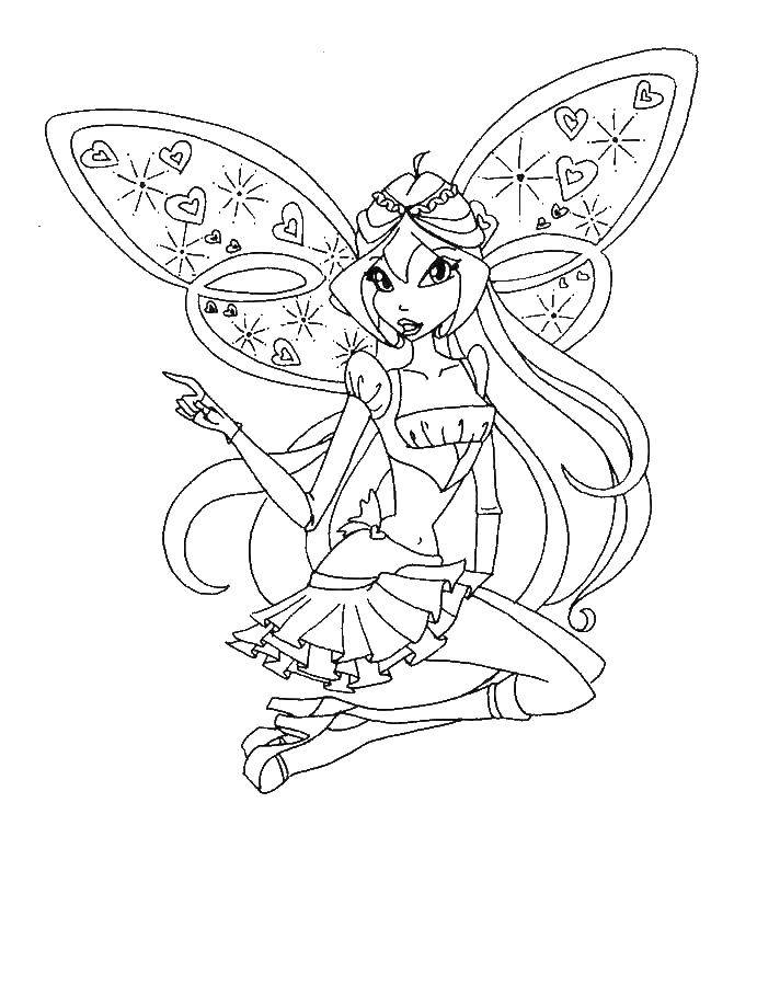 Coloring Character from the cartoon winx. Category Cartoon character. Tags:  Character cartoon, Winx.