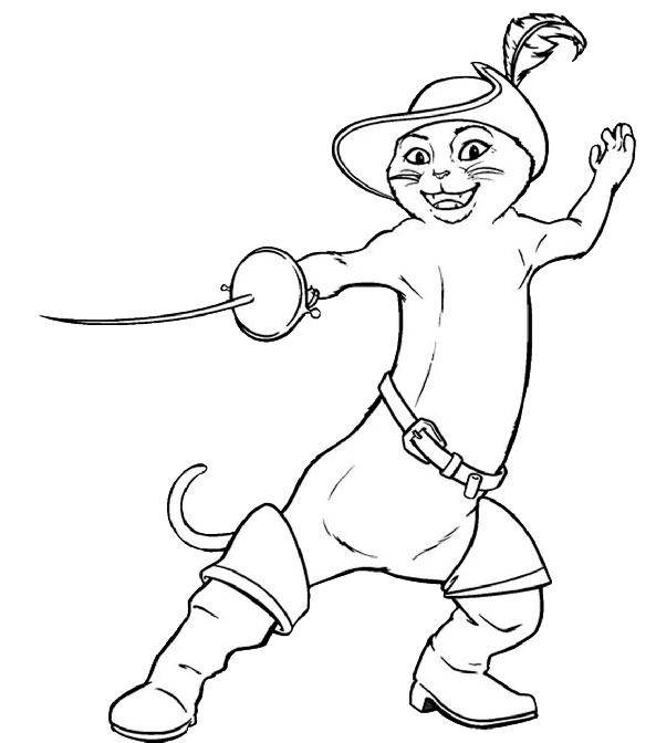Coloring Picture of puss in boots. Category Pets allowed. Tags:  cat, cat.