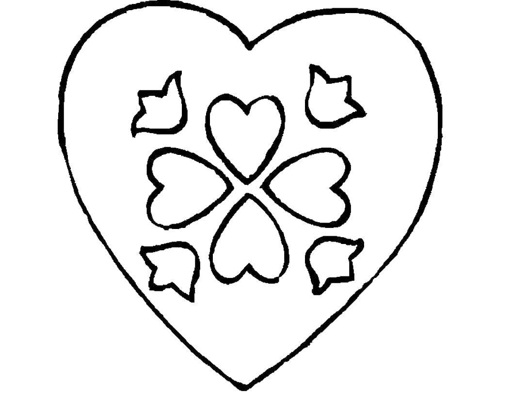 Название: Раскраска Сердце с узорами. Категория: день святого валентина. Теги: День Святого Валентина, любовь, сердце.