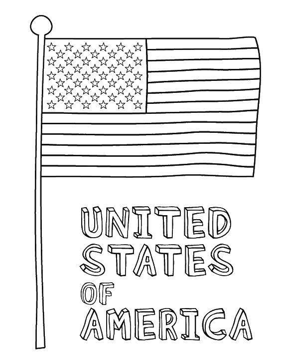 Название: Раскраска Америка флаг. Категория: раскраски. Теги: флаг, США.