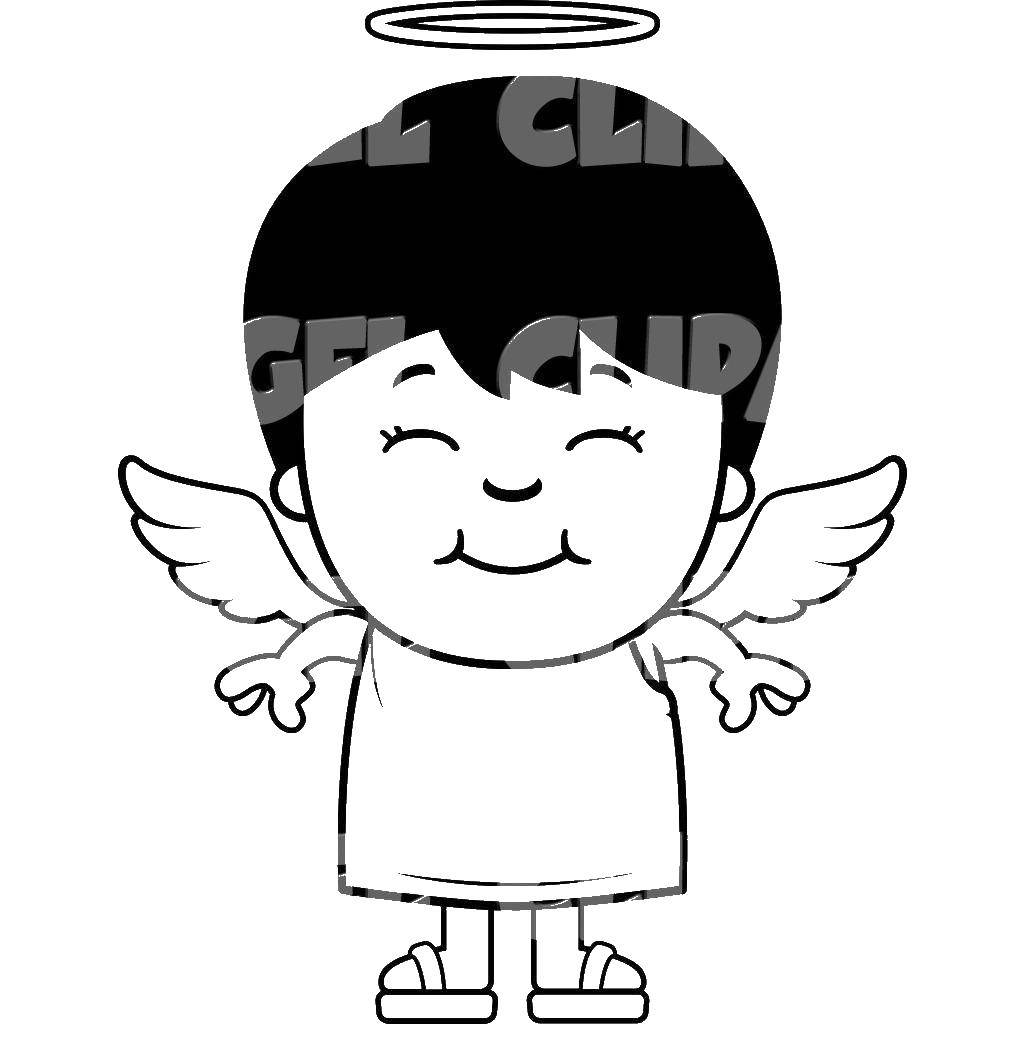 Coloring Angel with black hair. Category The contours of the angel to clip. Tags:  angel .