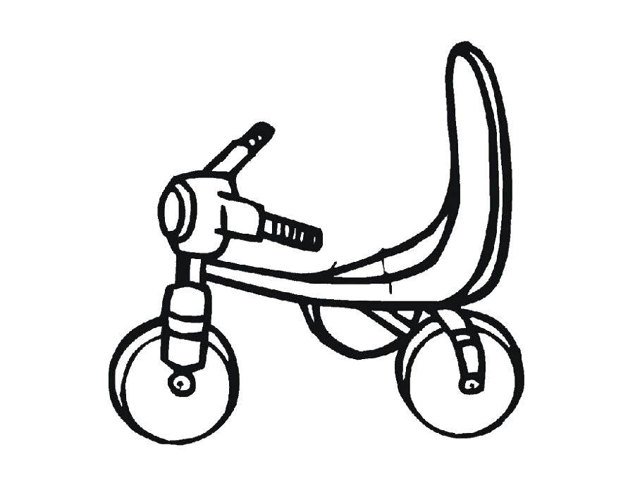 Coloring Kids three wheel bike. Category coloring. Tags:  Bicycle , children.