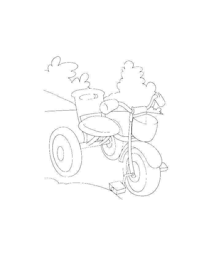 Название: Раскраска Детский велосипед. Категория: раскраски. Теги: велосипед, дети.