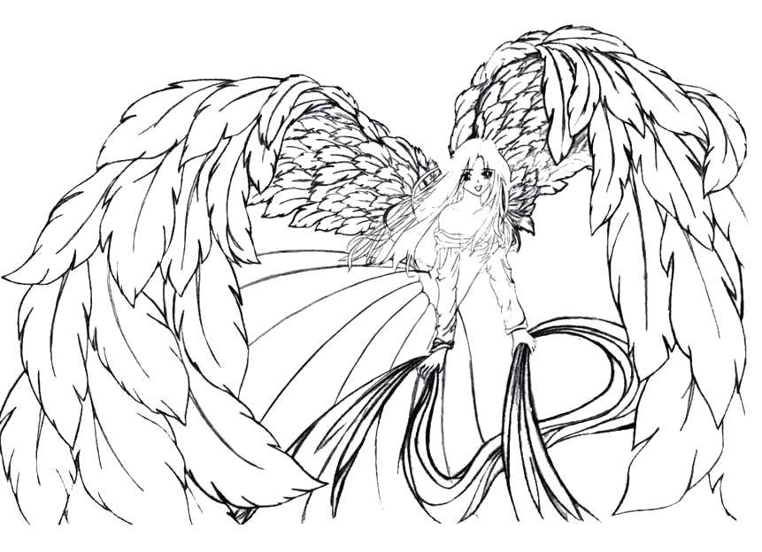Coloring Angel girl. Category anime. Tags:  anime angel girl coloring pages.
