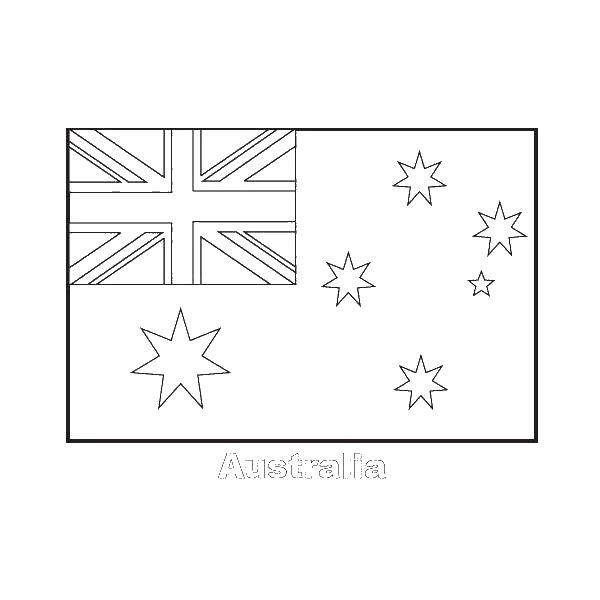 Название: Раскраска Флаг австралии. Категория: раскраски. Теги: флаг, Австралии, звезды.