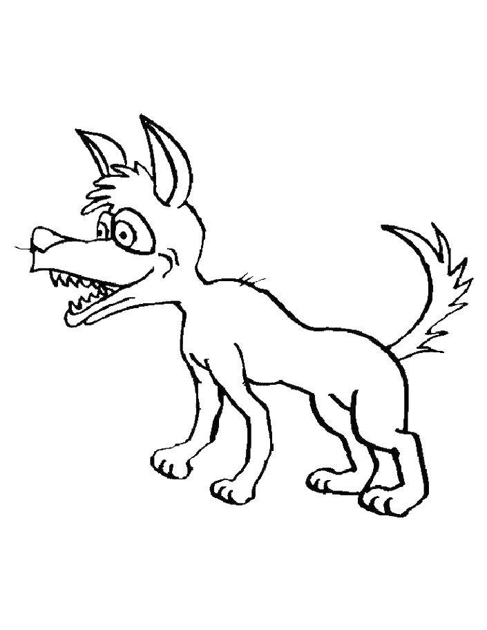 Название: Раскраска Глупый пёс. Категория: простые раскраски. Теги: Животные, собака.