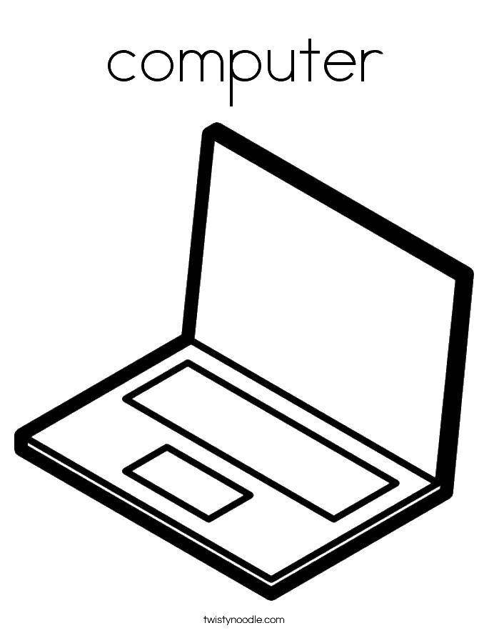 Название: Раскраска Компьютер. Категория: раскраски. Теги: Техника, компьютер, английский.