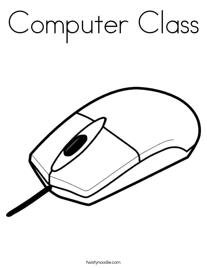 Название: Раскраска Компьютерная мышка. Категория: раскраски. Теги: мышка, кнопка, провод.