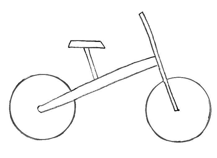 Название: Раскраска Контур велосипеда. Категория: раскраски. Теги: велосипед, колеса.