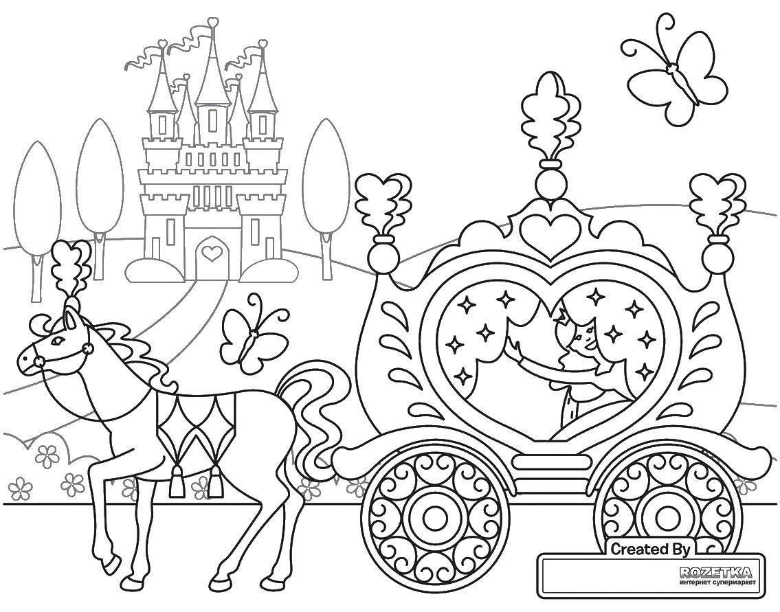 Coloring Royal carriage. Category The Queen. Tags:  The king, the Queen.