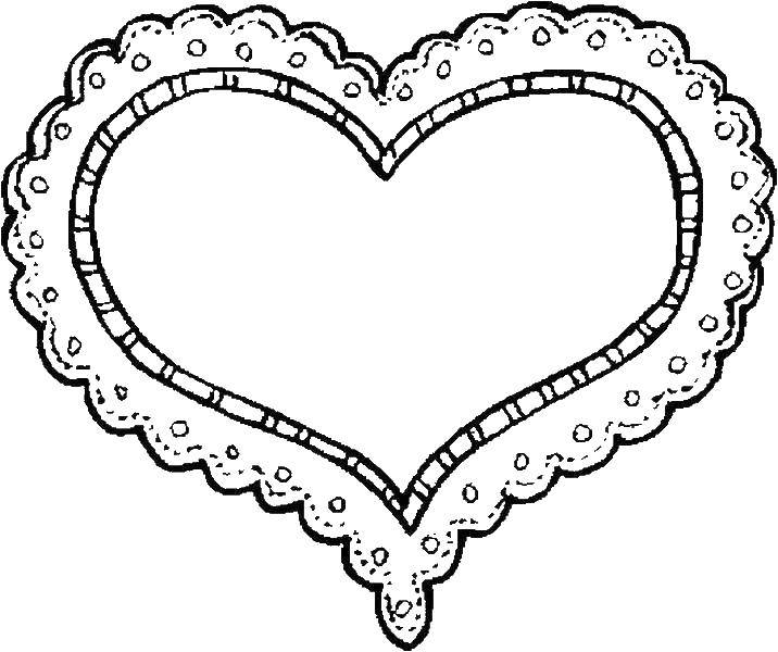 Название: Раскраска Кружевное сердце. Категория: день святого валентина. Теги: День Святого Валентина, любовь, сердце, кружева.