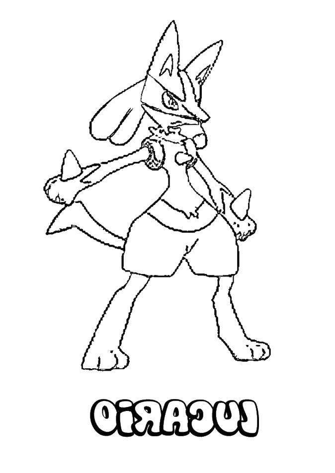 pokemon coloring pages of lucario