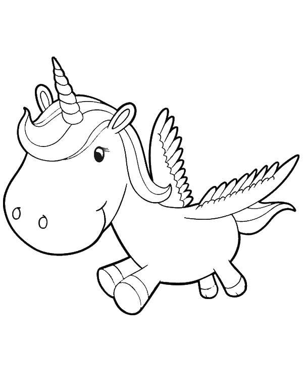 Coloring The little Pegasus. Category coloring. Tags:  Pegasus, horse, wings.