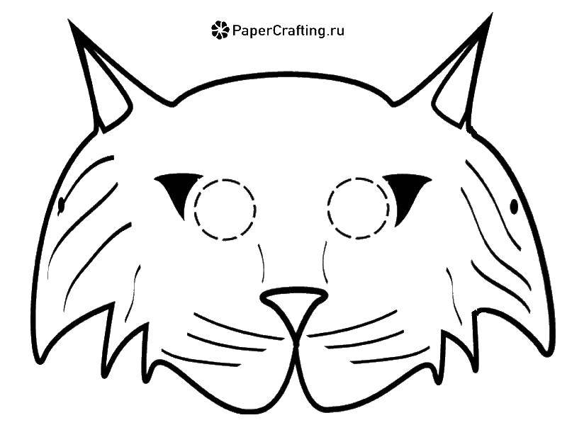 Название: Раскраска Маска кошки. Категория: маски. Теги: маска, кошка, глаза, уши.