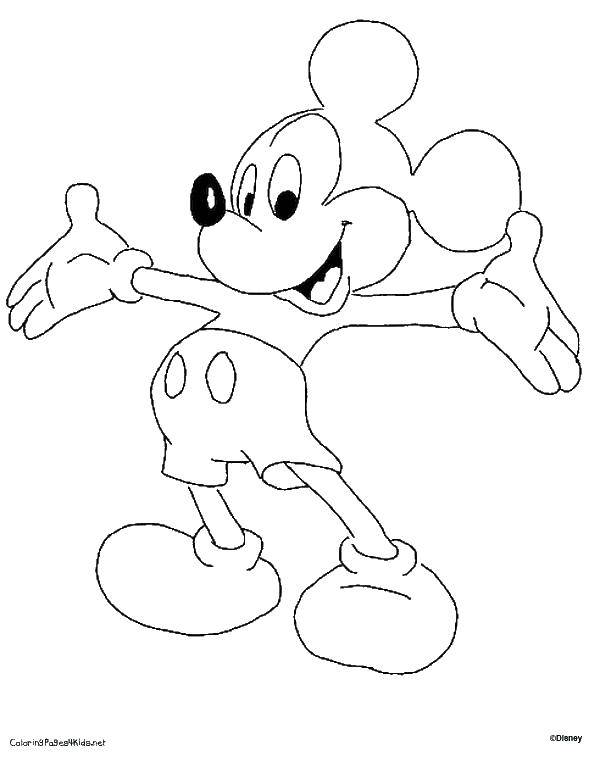 Coloring Mickey mouse very happy. Category Disney coloring pages. Tags:  Disney, Mickey Mouse.