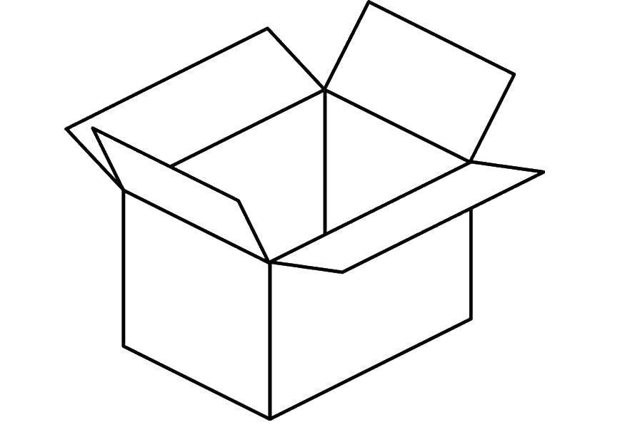 Название: Раскраска Открытая коробка. Категория: раскраски. Теги: коробка, картон.