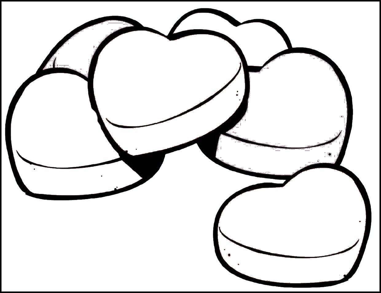 Название: Раскраска Печенья в форме сердечек. Категория: день святого валентина. Теги: День Святого Валентина, любовь, сердце.