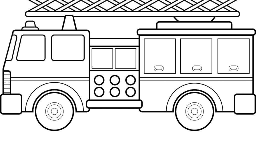 Coloring Fire truck.. Category fire truck. Tags:  fire truck, firefighters.