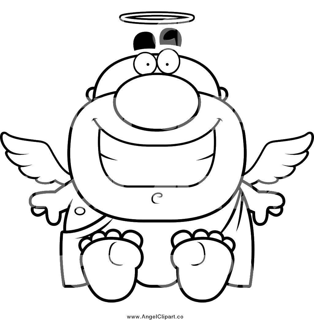 Coloring Chubby angel. Category The contours of the angel to clip. Tags:  angel, boy, halo.